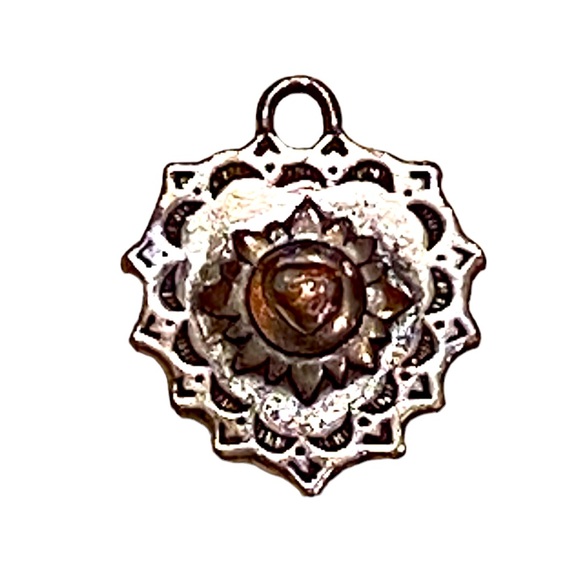 Red Heart & Silver Bohemian Heart Pendant - Picture 2 of 3